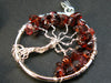 Set of Three Natural Red Garnet Almandine Tree of Life Healing Necklace Pendant