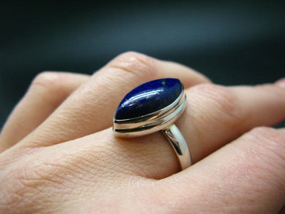 Lapis Lazuli Silver Ring From Afghanistan - 6.0 Grams - Size 8