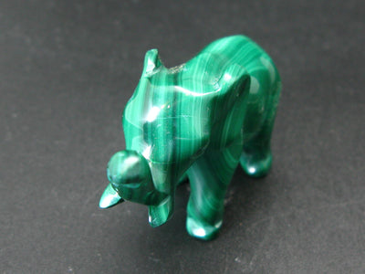 Rich Vivid Vibrant Green Malachite Elephant Carving From Congo - 2.3"