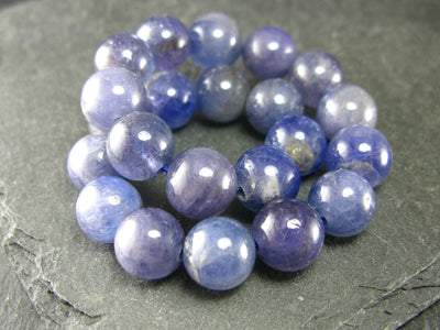 Tanzanite Genuine Bracelet ~ 7 Inches ~ 9mm Round Beads