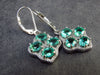 Gem Emerald Faceted Dangle Earrings In Sterling Silver - 23.1 Carats