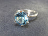 Natural Faceted Round Swiss Blue Topaz Crystal Sterling Silver Ring - 4.09 Grams - Size 10