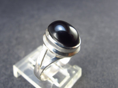 Black Onyx Sterling Silver Ring - Size 5.5 - 2.62 Grams