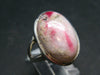 Rare Pink Tugtupite Sterling Silver Ring From Greenland - Size 9