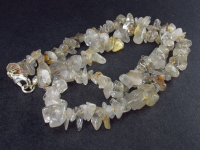 Lot of 3 Rutilated Quartz Tumbled Beads Necklaces - 18.5" Each