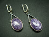Charoite AAA Quality Sterling Silver Earrings From Russia - 1.9"