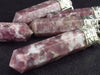 Lot of 5 Natural Lilac Lepidolite Mica Pencil Point Pendants From Brazil