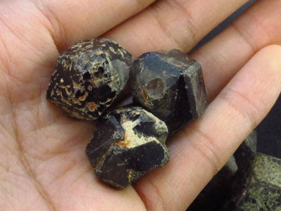 Lot of 10 Black Melanite Andradite Garnet Crystals From Tanzania - 147 Grams