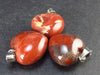 Lot of 3 Natural Puffed Heart Red Jasper Pendant from Madagascar