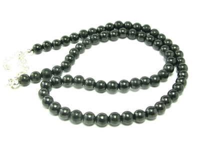 Shungite Necklace with 6mm Round Beads From Russia - 18"