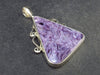 Lilac Stone!!! Stunning Silky Charoite Sterling Silver Pendant From Russia - 2.2" - 13.7 Grams
