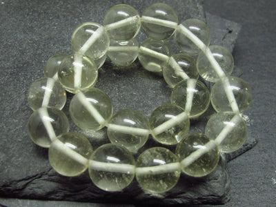 Libyan Tektite Glass Genuine Bracelet ~ 7.5 Inches ~ 10mm Round Beads