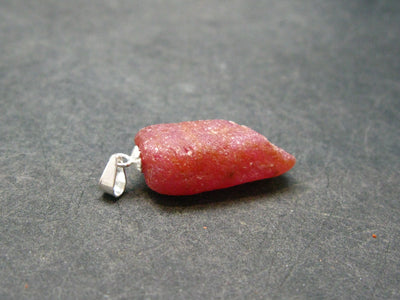 Rare Ruby Crystal Silver Pendant from India - 1.1" - 4.4 Grams