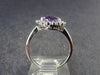 Siberian Amethyst!! Natural Faceted Rich Purple Amethyst 925 Silver Ring with CZ - 2.64 Grams - Size 5