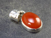 Gem from A Poem by Goethe!! Orange - Red Oval Shape Carnelian Sterling Silver Pendant - 1.2" - 4.16 Grams