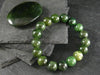 Jade Nephrite Genuine Bracelet ~ 7 Inches ~ 12mm Round Beads