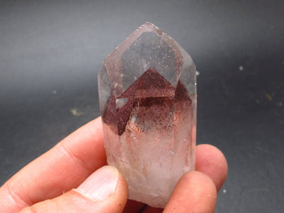 Phantom Hematite in Quartz Crystal From India - 2.3"