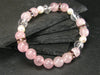 Rose Quartz Pearls & Quartz Genuine Bracelet ~ 7 Inches ~ 6-8mm Round Beads