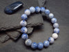 Dumortierite In Quartz Genuine Bracelet ~ 7 Inches ~ 10mm Round Beads