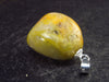 Rare Bumble Bee Jasper Tumbled Stone Silver Pendant From Indonesia - 0.9" - 4.7 Grams