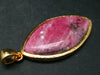 Rare Pink Tugtupite Sterling Silver Pendant From Greenland - 1.9" - 7.94 Grams