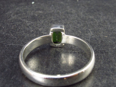 Modern Style Design!! Natural Faceted Intense Forest Green Chrome Diopside 925 Sterling Silver Ring - 2.6 Grams - Size 8.25