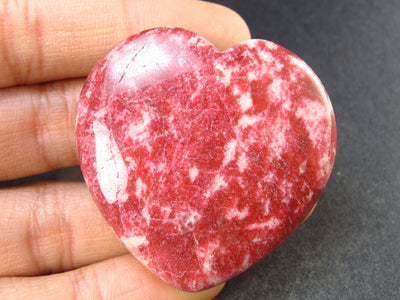 Rare Deep Pink Heart Shape Thulite From Norway - 1.6" - 33.85 Grams