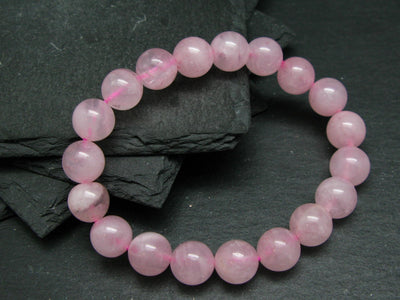 Rose Quartz Genuine Bracelet ~ 7 Inches ~ 10mm Round Beads