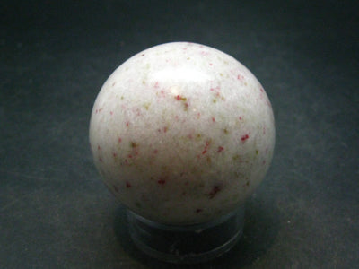 Large Cinnabar in Quartz Sphere from Peru - 122.1 Grams - 1.8"