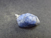 Natural Tumbled Tanzanite Pendant In Sterling Silver From Tanzania - 4.18 Grams - 0.9"