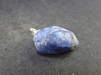 Natural Tumbled Tanzanite Pendant In Sterling Silver From Tanzania - 4.18 Grams - 0.9"