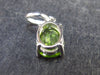 Natural Faceted Round Peridot Olivine Sterling Silver Pendant - 0.6" - 0.65 Grams