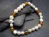 Freshwater Pearl & Crystal Genuine Bracelet ~ 7 Inches ~ 8mm Pearl Beads