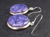 Lilac Stone!!! Stunning Silky Charoite AAA Quality Earrings From Russia - 1.4" - 10.4 Grams
