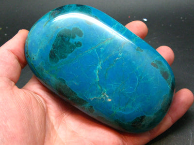 Large Sharply Colored Tumbled Polished Chrysocola Chrysocolla Stone From Peru - 4.6" - 492 Grams