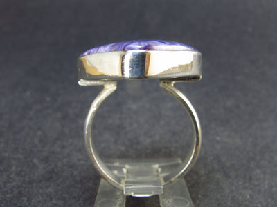 Charoite Sterling Silver Ring From Russia - 7.29 Grams - Size 7.5