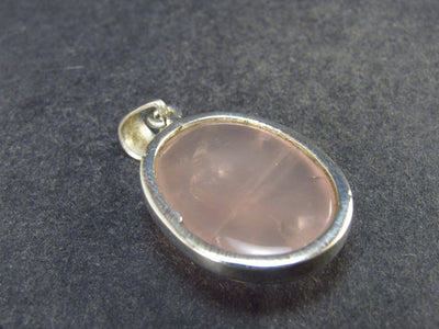 Symbol of Love and Beauty!! Natural Rose Quartz Pendant In 925 Silver From Brazil - 1.3" - 5.84 Grams