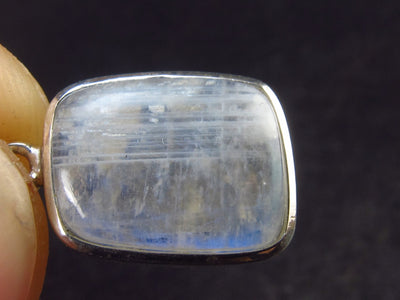 Cabochon Natural Moonstone 925 Sterling Silver Drop Earrings - 1.2" - 3.09 Grams