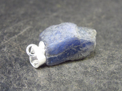 Natural Rough Tanzanite Gem Pendant In Sterling Silver From Tanzania - 2.3 Grams - 0.9"