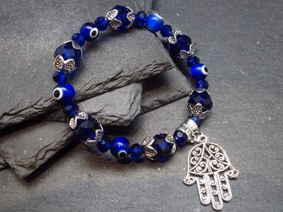 Evil Eye Genuine Bracelet ~ 7 Inches ~ Mixed Beads