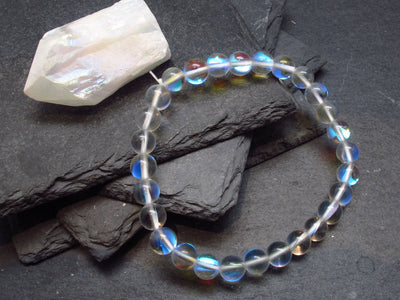 Angel Aura Quartz Genuine Bracelet ~ 7 Inches ~ 6mm Round Beads