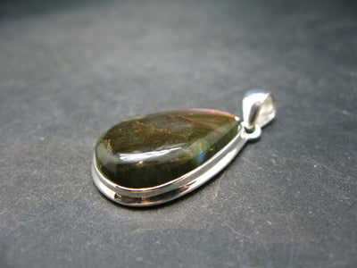 Faceted Labradorite Pendant In 925 Sterling Silver From Madagascar - 1.8'' - 8.5 Grams