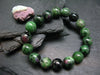 Ruby in Zoisite Genuine Bracelet ~ 7 Inches ~ 12mm Round Beads
