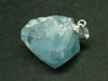 Rare Raw Blue Euclase Crystal Silver Pendant from Colombia- 0.9"