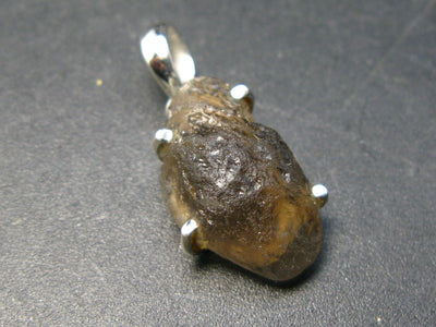 Rare Colombianite Pseudotektite Silver Pendant from Colombia - 1.2"- 3.2 Grams