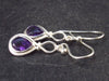 Orchid St. Valentine Gem!! Drop Shaped Faceted Natural Amethyst 925 Sterling Silver Drop Earrings - 1.2" - 1.8 Grams