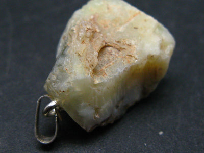 Rare Natural Rough Cat's-Eye Opal With 925 Silver Pendant from Tanzania - 1.2"