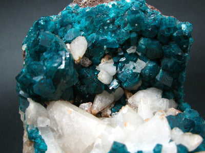 Stunning Dioptase with Calcite Cluster from Congo - 4.2"