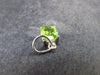 Natural Faceted Oval Peridot Olivine Sterling Silver Pendant - 0.6" - 0.57 Grams