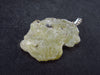 Rare Yellow Brucite Crystal Silver Pendant From Pakistan - 1.5" - 4.76 Grams